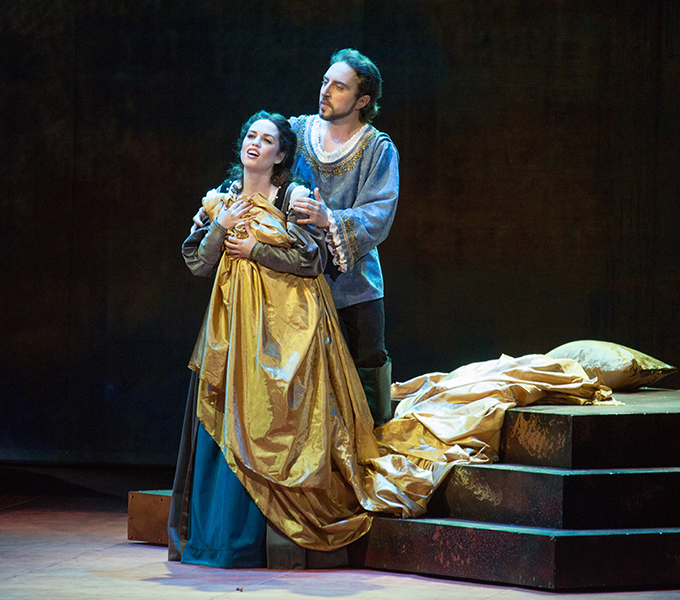 Elvira Avzalova as Gilda. <br/>Pavel Chikanovsky as Duke of Mantua.<br/>Photo by Andrei Golubev.