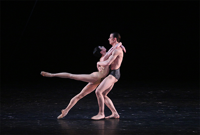 Ekaterina Krysanova as Novice. Alexander Vodopetov as The Second Intruder. Photo by Elena Fetisova.