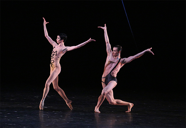 Ekaterina Krysanova as Novice. Alexander Vodopetov as The Second Intruder.<br/>Photo by Elena Fetisova.