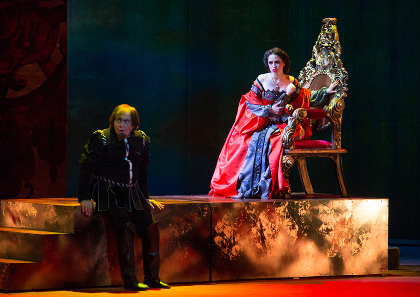 Boris Statsenko as Rigoletto. <br/>Elvira Avzalova as Gilda. <br/>Photo by Andrei Golubev.