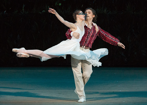 As Zina in The Bright Stream. Ivan Vasiliev as Pyotr. Photo by Mikhail Logvinov.