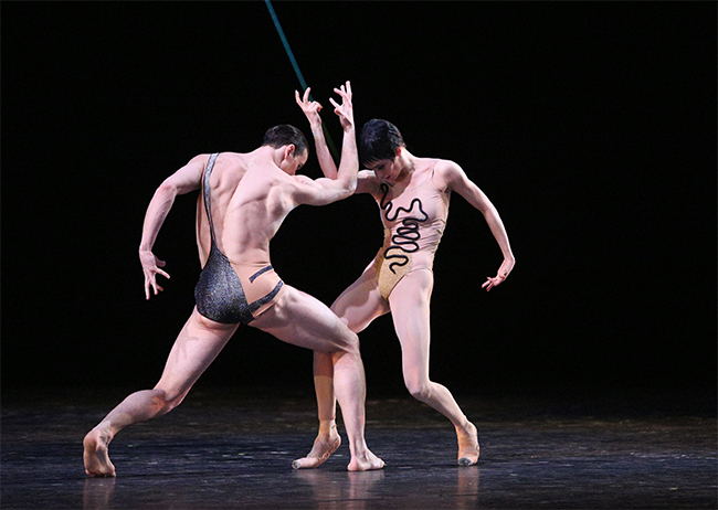 Daria Bochkova as Novice. Alexander Vodopetov as The Second Intruder.<br/>Photo by Elena Fetisova.